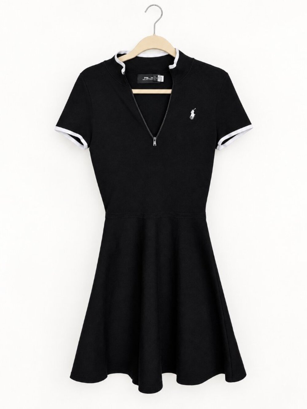 RLX Ralph Lauren Black White Zip Dress S